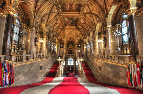 Hungarian Parliament Stairway