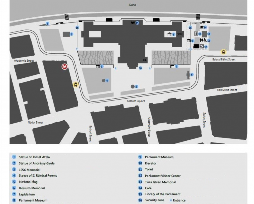 Map of Hungarian Parliament building Budapest