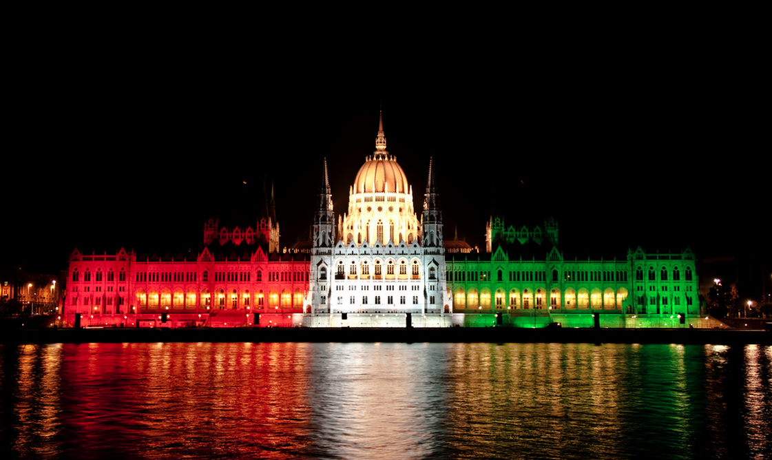 Hungarian Parliament in National Colours, photo Zsolt Andrasi